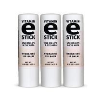 Bálsamo labial Reviva Labs Vitamin E Stick, pacote hidratante com 3