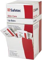 Bálsamo labial Safetec com sabor de romã 144 pacotes/caixa Bálsamo labial Safetec com sabor de romã 144 pacotes/caixa