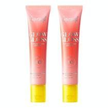 Bálsamo labial Supergoop! Glow Gloss SPF 40 Morango 30ml, pacote com 2