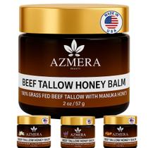 Bálsamo para a pele Azmera Beauty 100% de sebo bovino alimentado com capim e mel de manuka Bálsamo para a pele Azmera Beauty 100% de sebo bovino alimentado com capim e mel de manuka