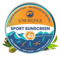 Bálsamo protetor solar STREAM2SEA SPF40 Mineral 80mL Tin Travel Size