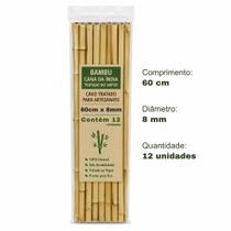 Bambu Natural Tratado para Artesanato 60cm x 8mm (12un) Bambu Natural Tratado para Artesanato 60cm x 8mm (12un)