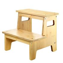 BAMGROW Kids Step Stools for Toddlers Bathroom Bamboo Wood Toddler Stepping Stool Kitchen Counter Sink Baby 2 Step Stool Foot Bed Stool for Adults Child Potty Training Toilet Stool, Natural
