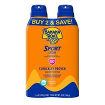 Banana Boat Sport Ultra, Reef Friendly, Broad Spectrum Sunscreen Spray, SPF 50, 6oz. - Twin Pack