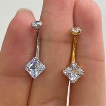 Banana de Titânio Supreme Square com Zircônias - 1,6mm x 10mm