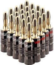Banana Plugs FosPower 12 pares/24 peças banhados a ouro 24 quilates