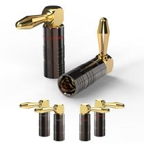Banana Plugs FosPower em ângulo reto banhados a ouro 24K (6 pares)