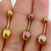 BANANA TITÂNIO BOLINHAS - Piercing de Titânio com Topo Rosqueável BANANA TITÂNIO BOLINHAS - Piercing de Titânio com Topo Rosqueável