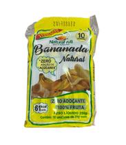 Bananada, bananinha natural zero 250g NATURAFRUTI pacote com 10 unidades de 25g