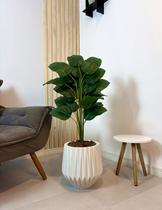 Bananeira Artificial 24 Folhas Vaso Origami 1,10m Premium - Branco Bananeira Artificial 24 Folhas Vaso Origami 1,10m Premium - Branco