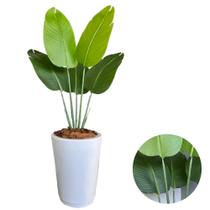 Bananeira Artificial Toque Real Com Vaso Cone Liso Completo