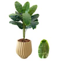 Bananeira Buquê Planta Artificial Com Vaso Polietileno