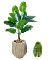 Bananeira Buquê Planta Artificial Com Vaso Polietileno