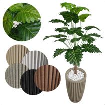 Bananinha Artificial Folhas Verdes Grande Vaso Decoração