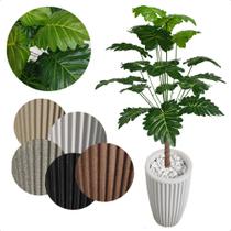 Bananinha Artificial Folhas Verdes Grande Vaso Decoração