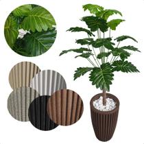 Bananinha Artificial Folhas Verdes Grande Vaso Decoração