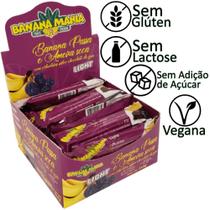 Bananinha e Ameixa Seca Com Chocolate Vegano Sem Açúcar Sem Glúten Sem Lactose 20x27g - Banana Mania