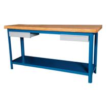 Bancada 2000x600x920 Com Tampo de Madeira 40mm 2 Gavetas 202cd Fercar Bancada 2000x600x920 Com Tampo de Madeira 40mm 2 Gavetas 202cd Fercar