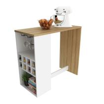 Bancada Adega Porta Taças Prateleira Amêndoa Branca