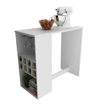 Bancada Adega Porta Taças Prateleira Branca Tecnomobili