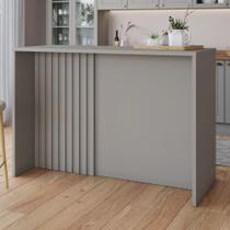 Bancada Alta Ilha Gourmet Americana Henn - Cinza