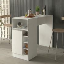 Bancada Balcão/Ilha de Cozinha Gourmet 1 Porta e Adega Menu Móveis Branco