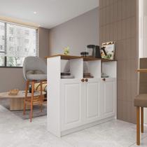 Bancada Balcão Ilha Gourmet Para Cozinha 114cm 3 Portas Com Nichos Hera Fidelitá Branco Bancada Balcão Ilha Gourmet Para Cozinha 114cm 3 Portas Com Nichos Hera Fidelitá Branco