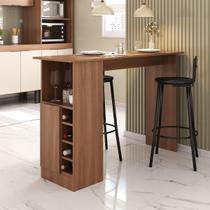 Bancada Balcão Mesa de Cozinha com Adega 1 Porta 5 Nichos Compacto Moderno