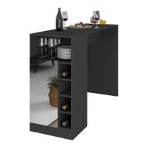 Bancada Balcão/mesa de Cozinha com Adega 1 Porta e Espelho Multimóveis Mp2248 Preto
