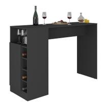Bancada Balcão/mesa De Cozinha Com Adega E 1 Porta Multimóveis Mp2144 Preto Preto Bancada Balcão/mesa De Cozinha Com Adega E 1 Porta Multimóveis Mp2144 Preto Preto