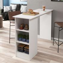 Bancada Balcão Mesa Gourmet Cozinha 136cm 2 Prateleiras Americana 3 Nichos Iha Bancada Balcão Mesa Gourmet Cozinha 136cm 2 Prateleiras Americana 3 Nichos Iha
