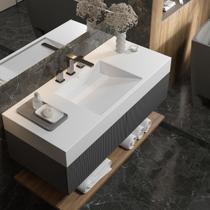 Bancada Banheiro com Cuba Esculpida Retangular Prisma 80 cm Bancada Banheiro com Cuba Esculpida Retangular Prisma 80 cm