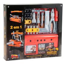 Bancada Caixa De Ferramentas Infantil Construção 2 Em 1 caixa