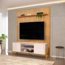 Bancada Cher E Painel Trento Para Tv Até 65 Polegadas 183x240cm Off White Cedro- Mabe Magazine Bancada Cher E Painel Trento Para Tv Até 65 Polegadas 183x240cm Off White Cedro- Mabe Magazine