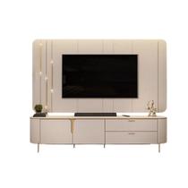 Bancada com Painel Celine Off White Da DJ Móveis 241x47x189 cm Bancada com Painel Celine Off White Da DJ Móveis 241x47x189 cm