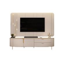 Bancada com Painel Celine Off White Da DJ Móveis 241x47x189 Bancada com Painel Celine Off White Da DJ Móveis 241x47x189