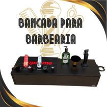 Bancada Console Barbeiro Preto Com 2 Gavetas