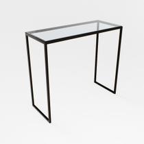 Bancada Cozinha Balcão Gourmet Preto 120cm Tampo Vidro