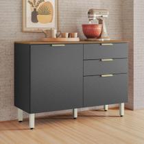 Bancada Cozinha Porto Real Amendola Touch Grafito Prime