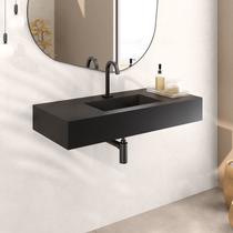 Bancada Cuba Esculpida de Porcelanato para Banheiro Alto Padrão Portobello 100x45x15cm Acetinado