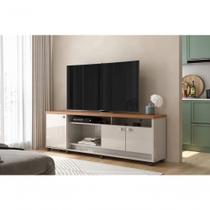 Bancada Dallas Suporte Para Tvs C/ 3 Portas E Nichos - Off White Perolizado/jequitiba Bancada Dallas Suporte Para Tvs C/ 3 Portas E Nichos - Off White Perolizado/jequitiba