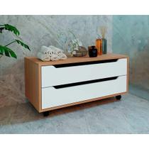 Bancada de Banheiro c/ Rodizio BN3643 s/ Cuba c/ 2 Gavetas 80cm Amêndoa/Branco - Tecno Mobili Bancada de Banheiro c/ Rodizio BN3643 s/ Cuba c/ 2 Gavetas 80cm Amêndoa/Branco - Tecno Mobili