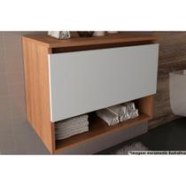 Bancada de Banheiro Suspenso BN3606 1 Porta cor Amêndoa/Branco - Tecno Mobili
