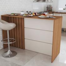 Bancada de Cozinha Alta Ilha Gourmet Ripado Nature/Areia Hp - Panorama Móveis Bancada de Cozinha Alta Ilha Gourmet Ripado Nature/Areia Hp - Panorama Móveis