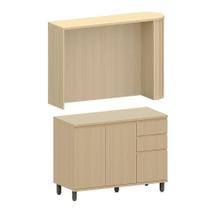Bancada De Cozinha Com Balcão 100% Mdf 164cm Aura Luciane Carvalho