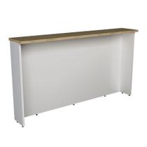 Bancada De Cozinha Herval Viana, Branco Ártico e Carvalho Nature, 200 cm