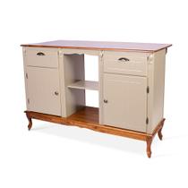 Bancada de Cozinha Ilha de Madeira Alta Antique com 2 Portas e 2 Gavetas - 2078