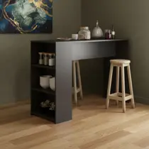 Bancada de Cozinha Ilha Gourmet 136cm MDP Preto 0565 MENU