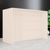 Bancada de Cozinha Ilha Gourmet com Ripado Off White - Henn