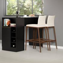 Bancada de Cozinha Multiuso 136x50cm com Garrafeiro 1 Porta 1 Nicho Aberto 03.0535 Semplicitá Móveis Bancada de Cozinha Multiuso 136x50cm com Garrafeiro 1 Porta 1 Nicho Aberto 03.0535 Semplicitá Móveis